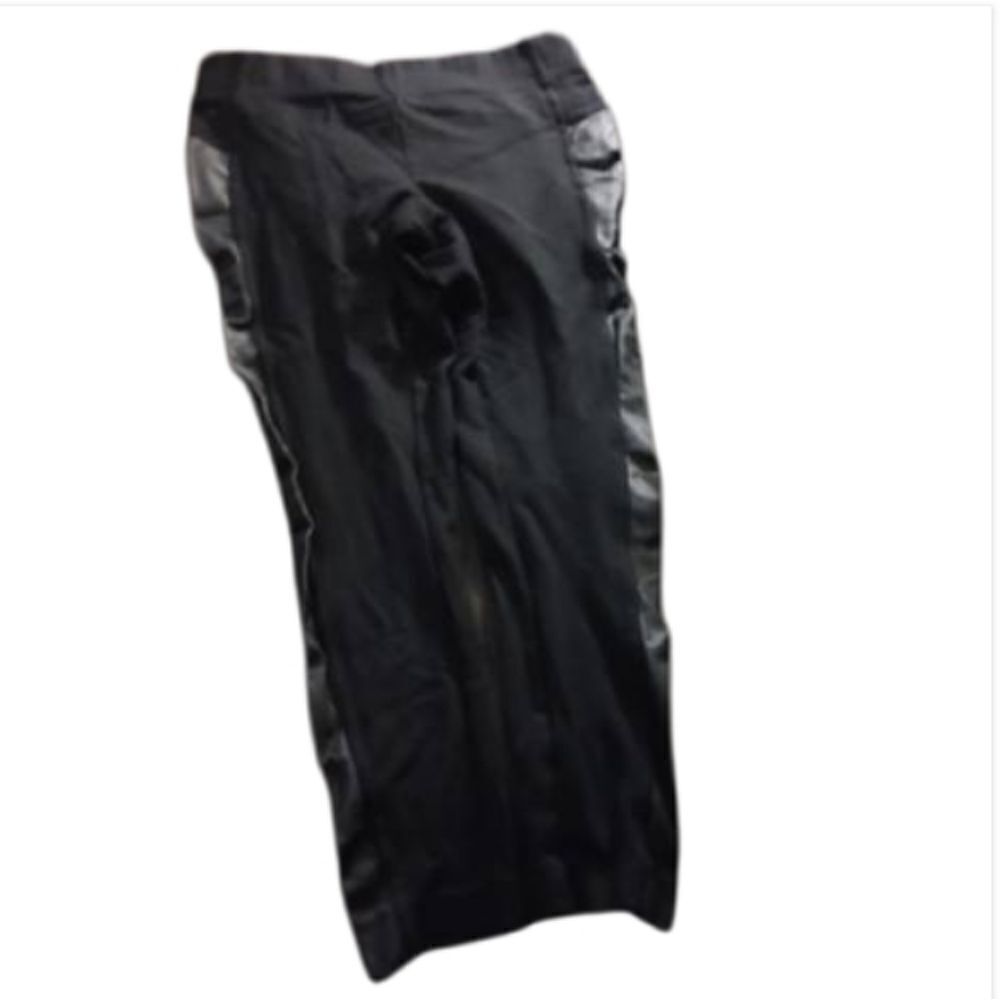 Loft black leggings with leather on the sides